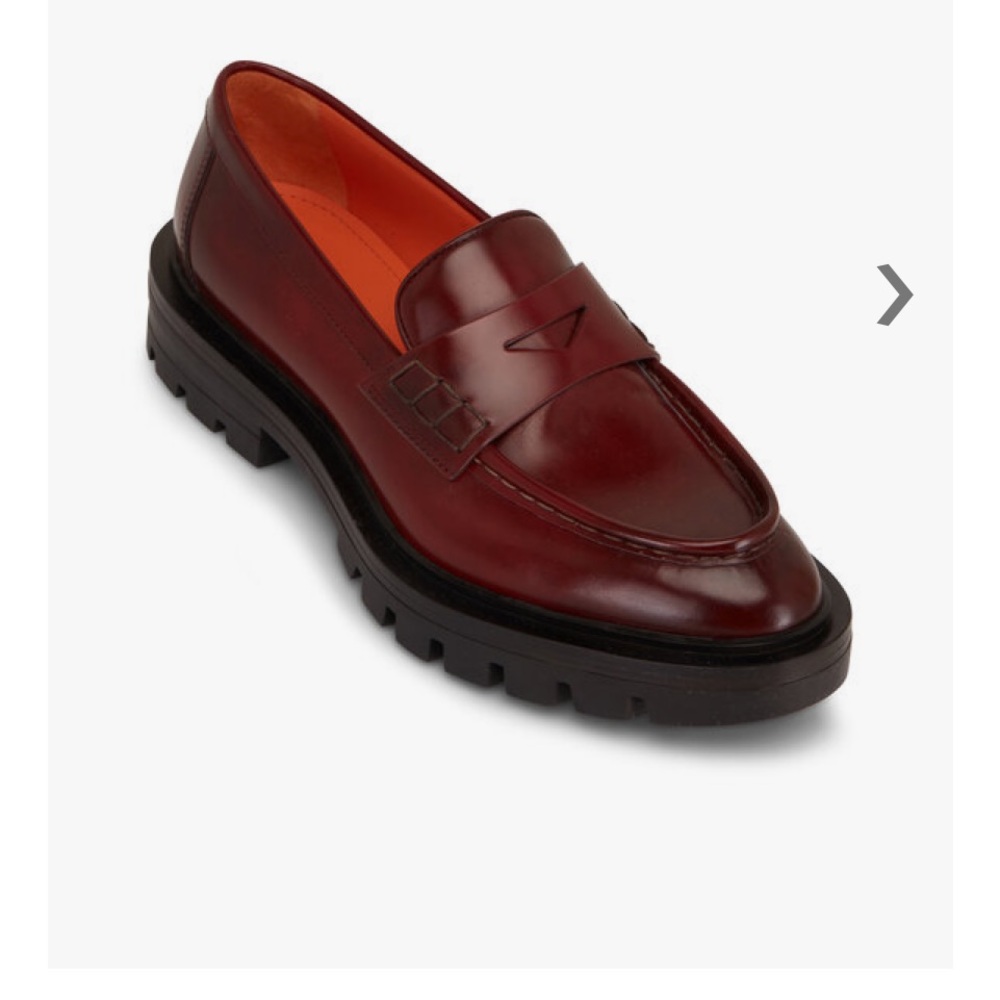 Santoni Woman’s Red Penny Loafers - Picture 3 of 17